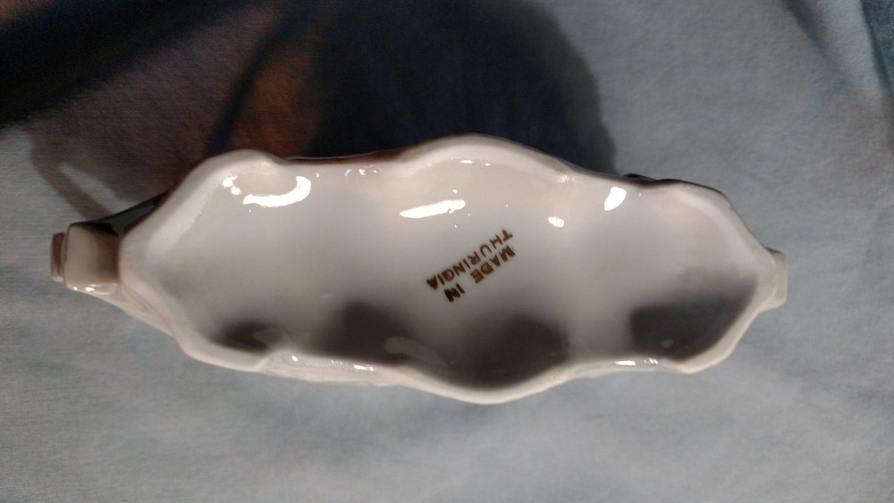 Thuringia Shell Shaped Double Handled Vase- Souvenir from Ireland