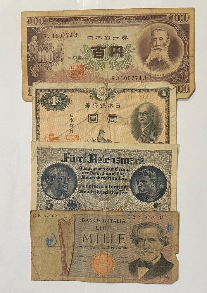 Old Foreign Currency (#607) 12 different lower grades. Some with problems nice