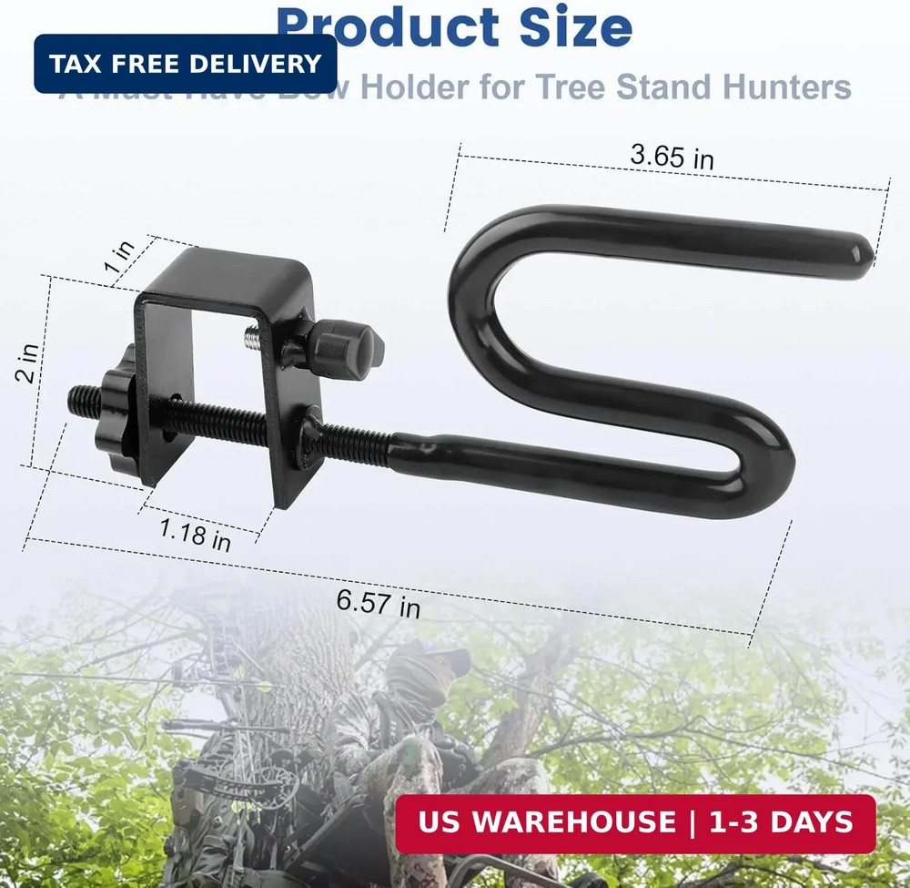 QCG Tree Stand Bow Holder - 360 Fork Rotation Angle Crossbow Holder Archery Comp