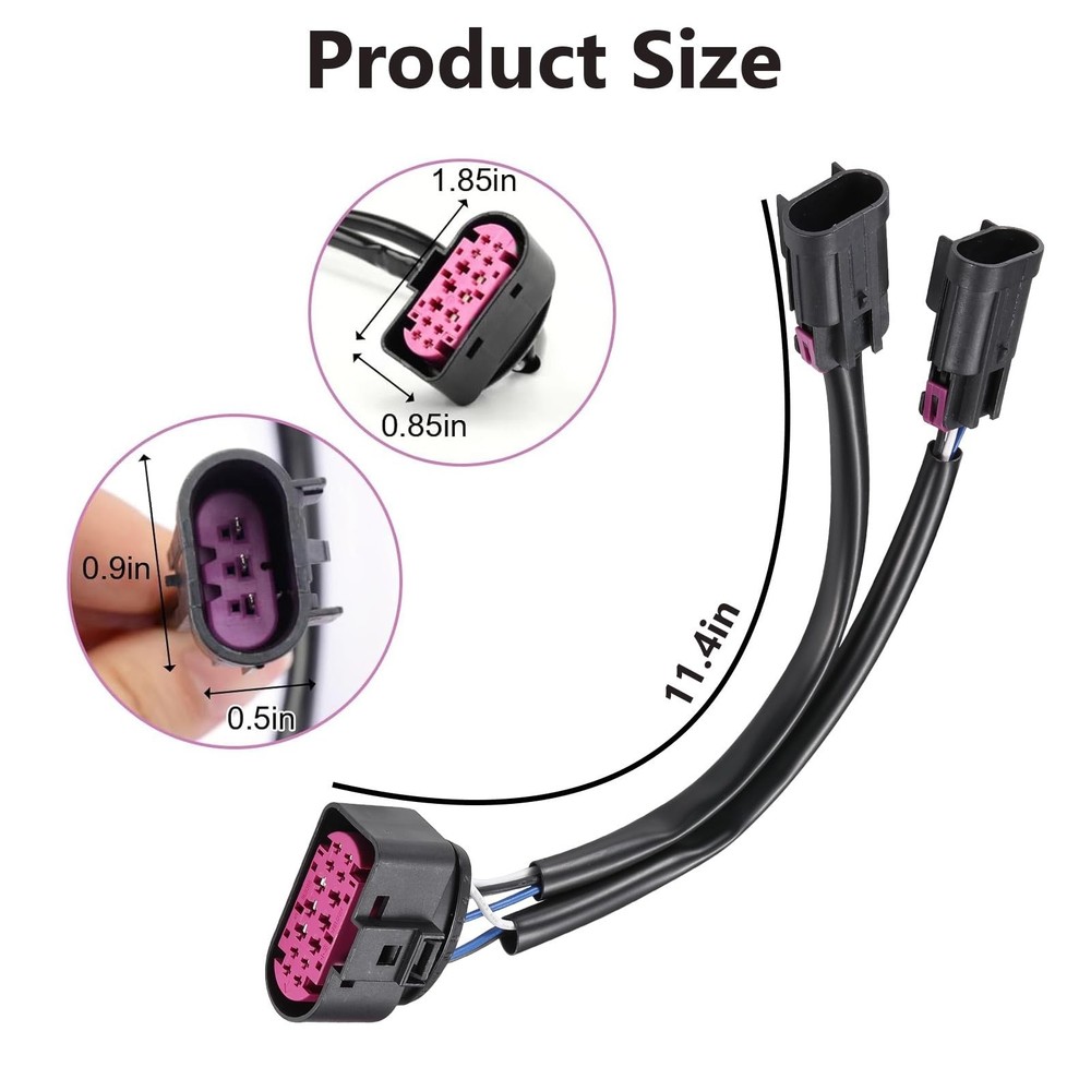 2Pcs Conversion Harnesses Quad Housing to Projector Headlight - Easy to Insta...
