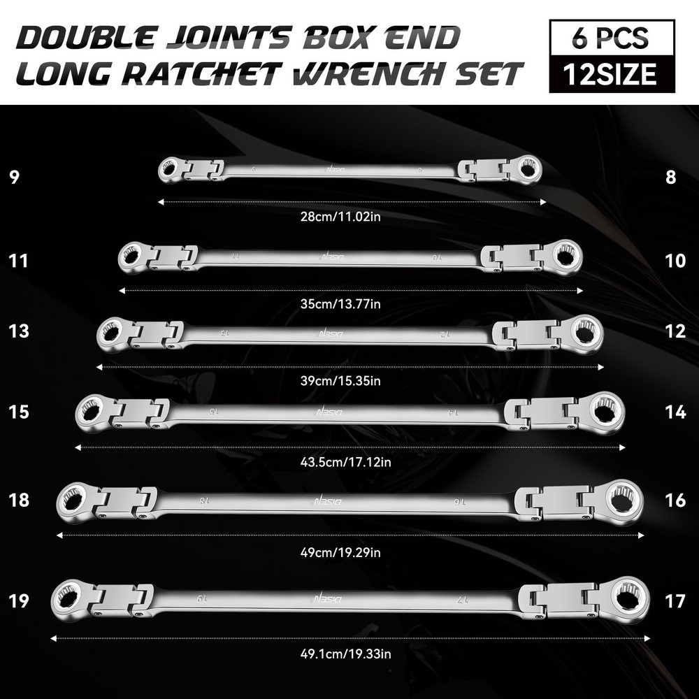 DISEN Double Jointed Extra Long Set (Silver), Bright Silver