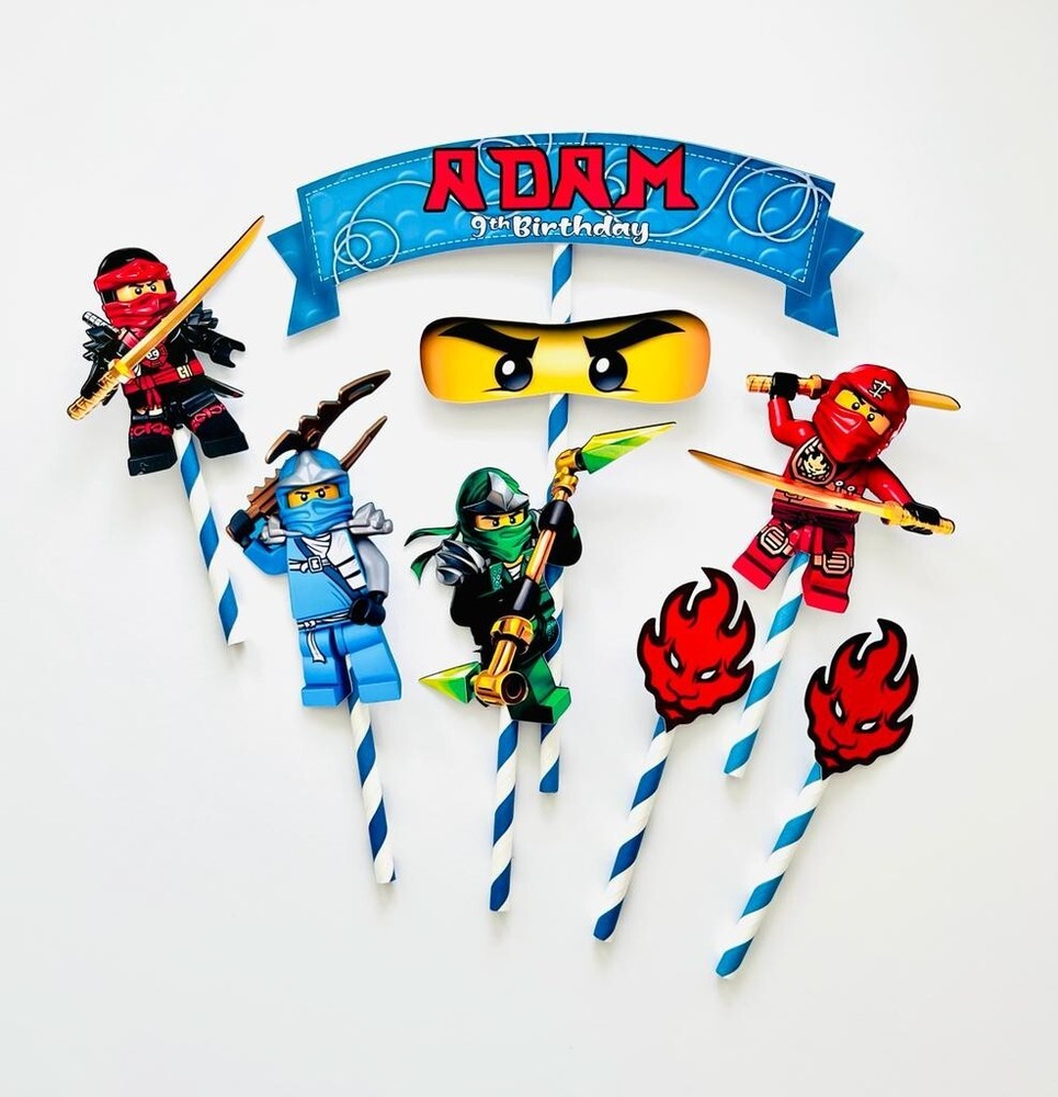 Personalized Ninjago Themed Cake Topper