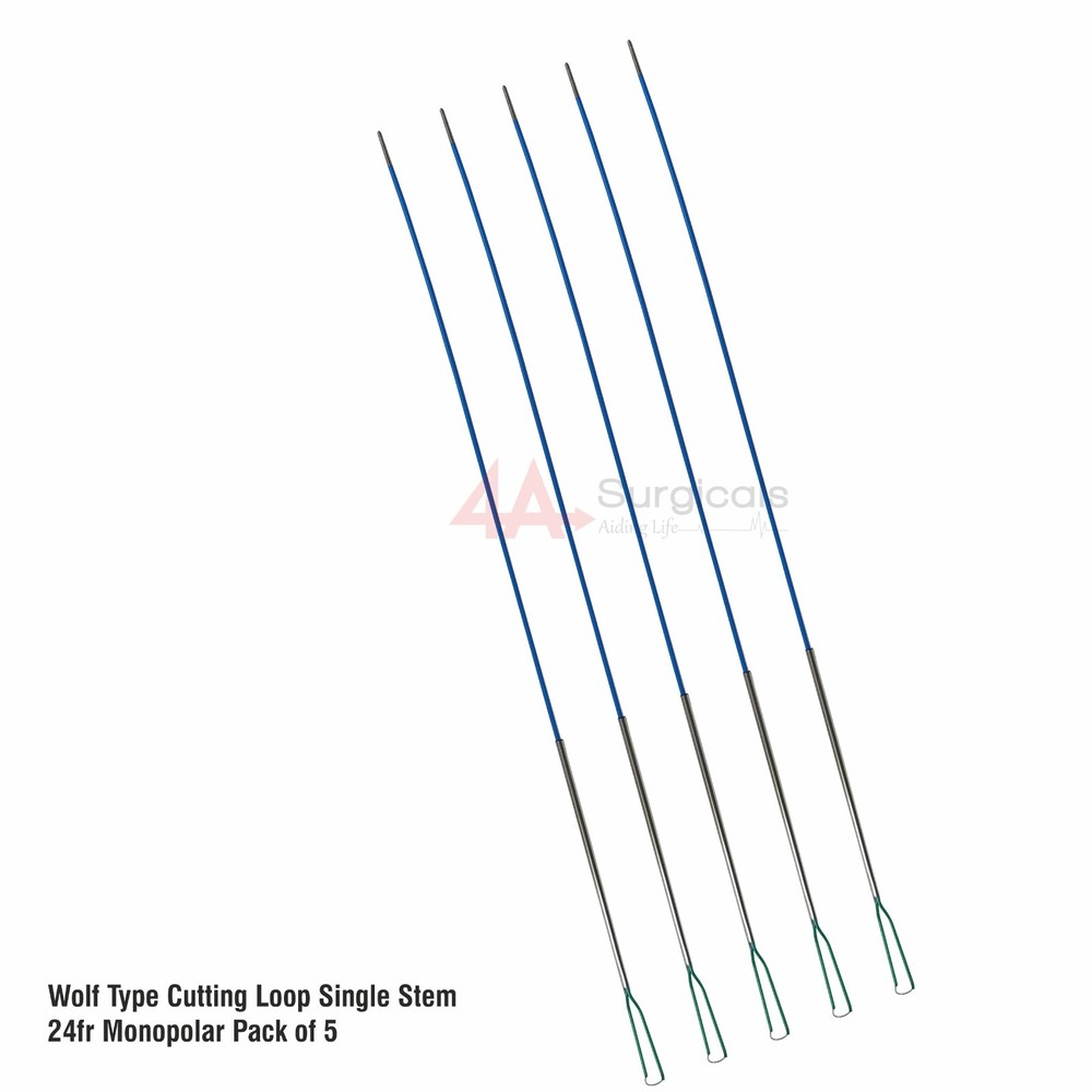 4A WOLF TYPE CUTTING LOOP SINGLE STEM 24Fr MONOPOLAR PACK OF 5