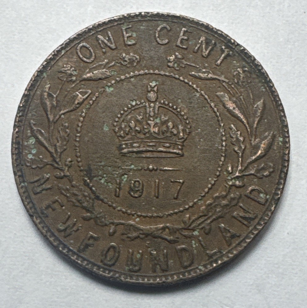1917 New Foundland One Cent Canada Penny