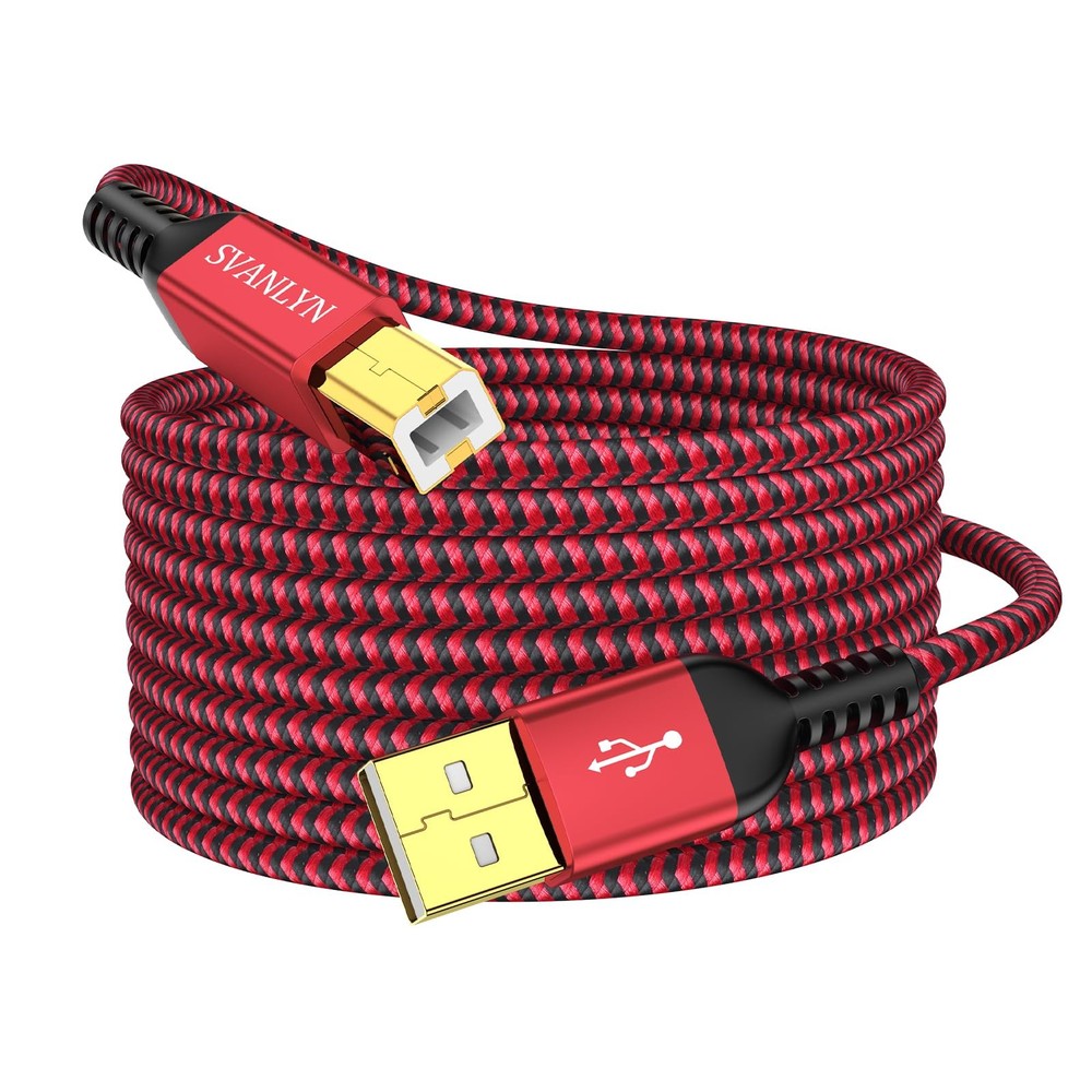 SVANLYN Printer Cable 20 FT, USB A to B 2.0 20FT, Red