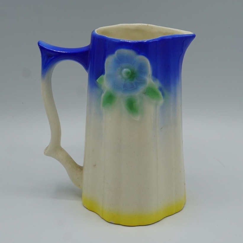 Glazed Ceramic Pitcher Czechoslovakia 6" Tall