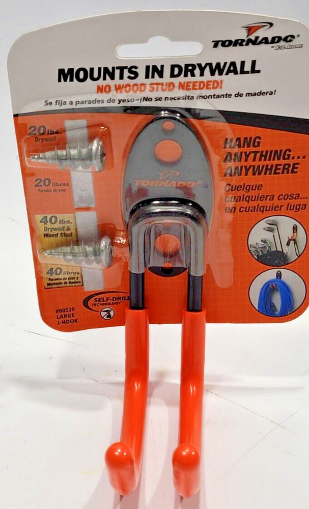 TORNADO #00520 LARGE J HOOK ORANGE COATED 40 LB CAPACITY, NEW !