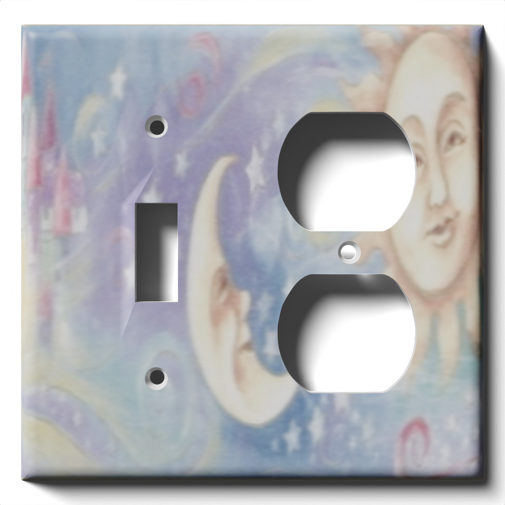 SnazzySwitch Sun And Moon Decorative Light Switch Plate Cover
