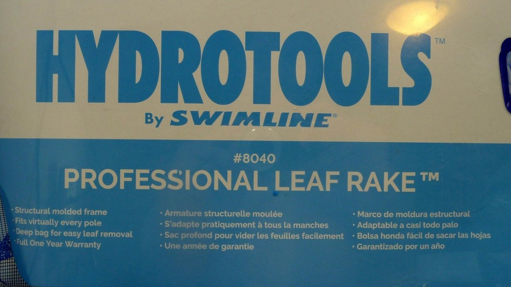 Hydrotools by Swimline Professional Leaf Rake #8040 Swimming Pool Deep Bag NIP