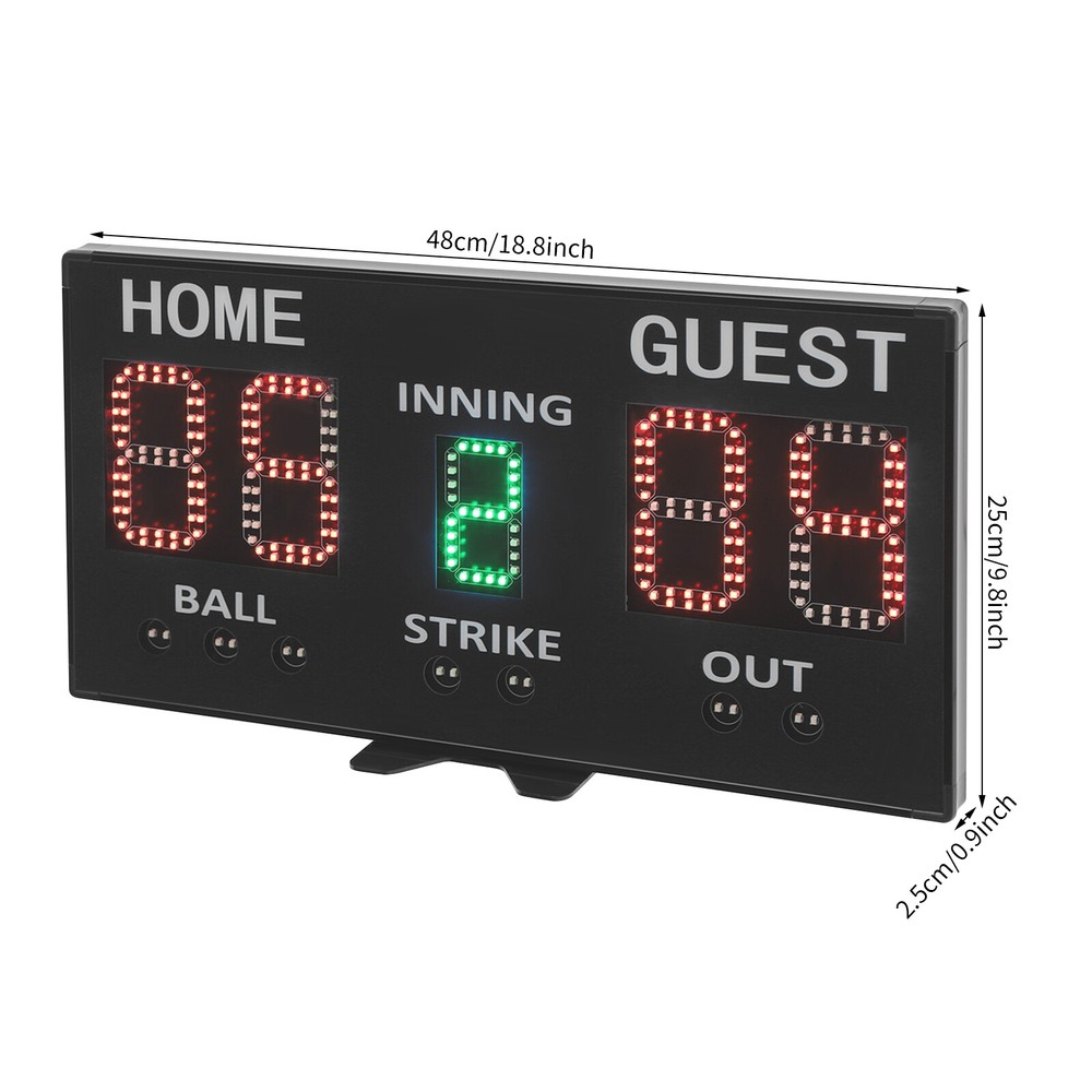 Electronic Baseball Scoreboard High-Light Digital Scoreboard, Remote Control