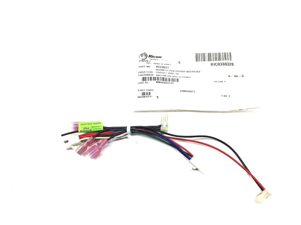 Ricon PCB Power Interface Harness RI33031 NOS