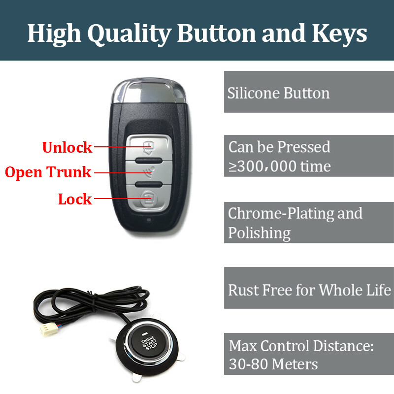 Car Alarm Remote Control Keyless Entry Engine Start Alarm Starter Stop System