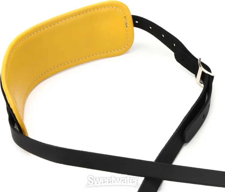 Fender x Third Man Hardware Leather Guitar Strap - Black/Yellow