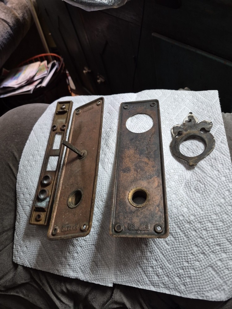 Solid Brass Antique Door Plate Escutcheon Set