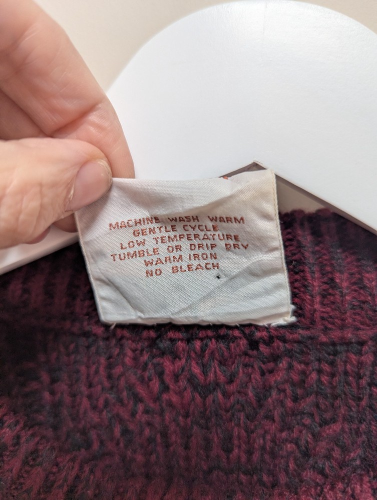 Rugged Trail Cable Knit Chunky Jumper Pullover Size Medium Burgundy