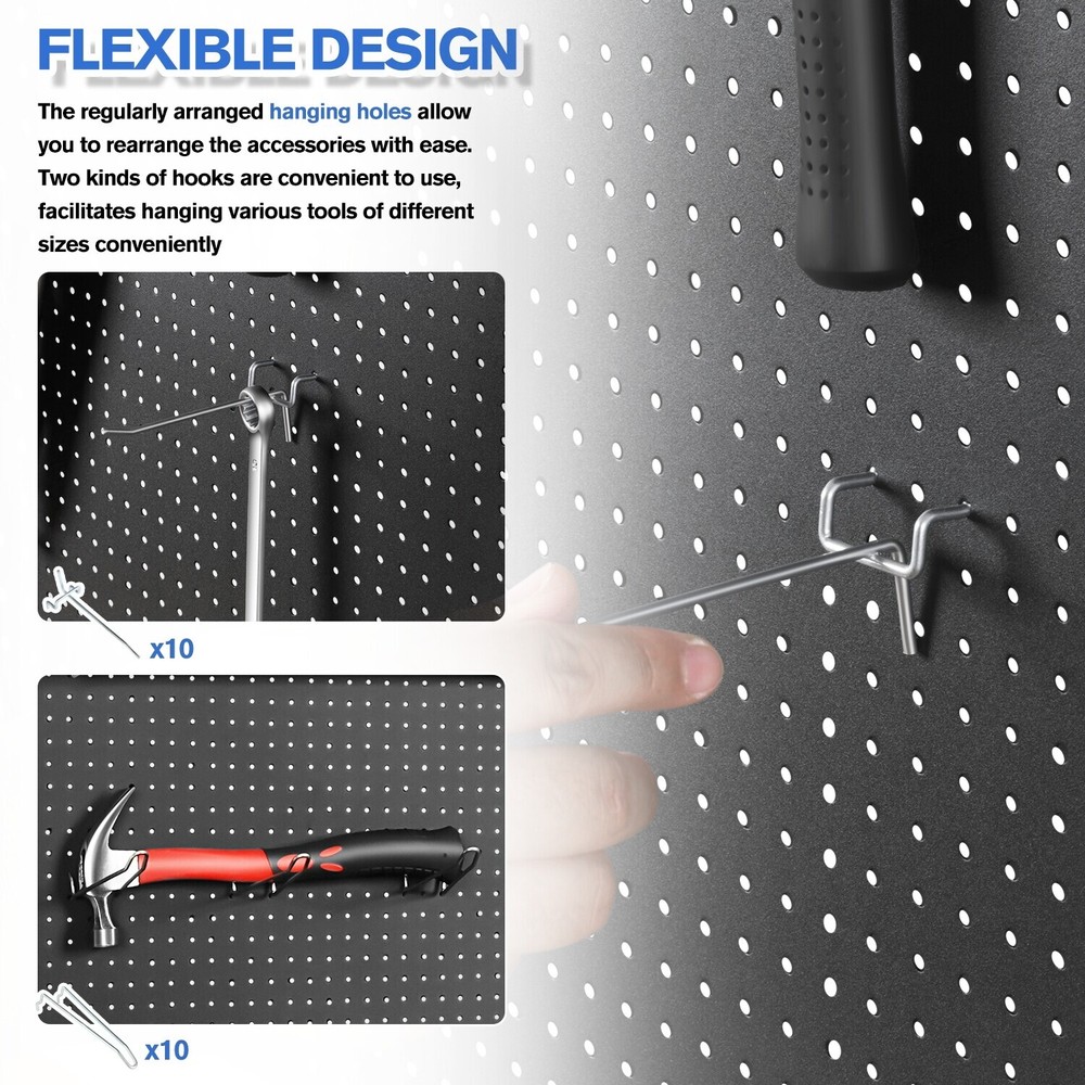 330lbs. 46'' Work Table w/Pegboard Pegboard Wood Tool Bench Heavy Duty Workbench