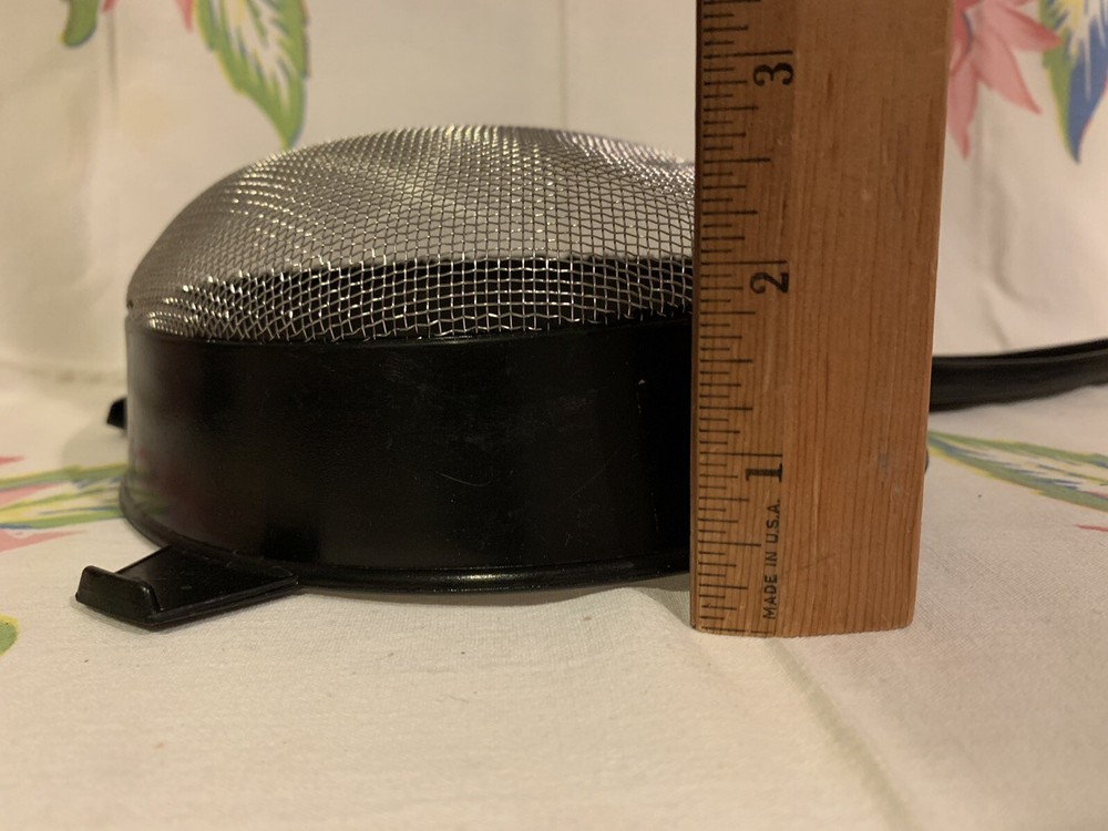 ❤️Vintage Large Black Handle Mesh Sifter Strainer Kitchen Made In Korea EUC