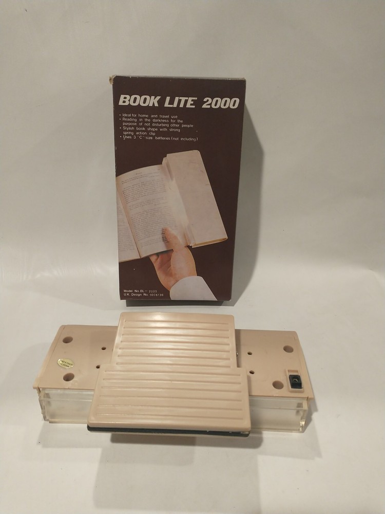 Vintage Book Lite 2000 Mini Book Reading Light Bookmark Light Lamp Need Battery