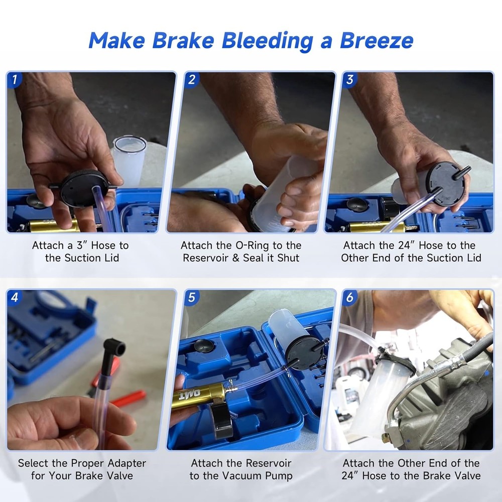 Durable 2-in-1 Brake Maintenance Tool with Compression & Vacuum Pump Features