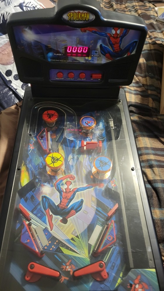 Marvel SPIDER-MAN 3 2007 Table-Top Mini Pinball Machine Used Tested WORKS