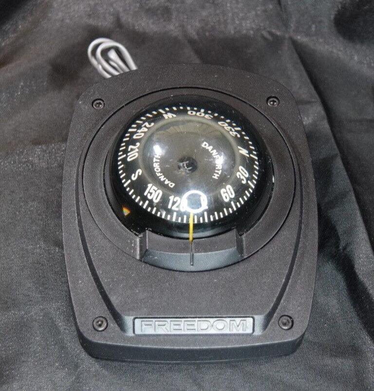 Danforth Freedom Maritime Marine Compass Surface Mount 12v Red Light Functions
