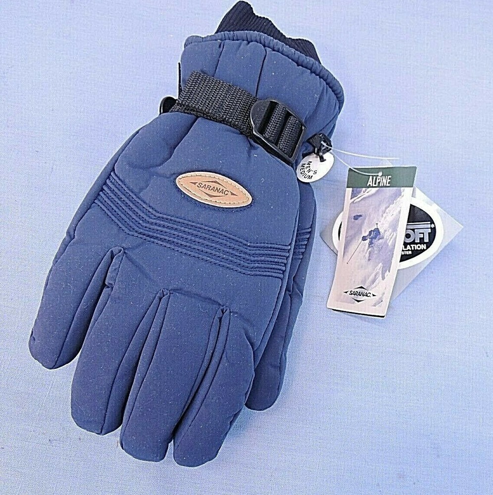 SARANAC ALPINE GLOVES, MEN'S MEDIUM, NAVY BLUE, NEW