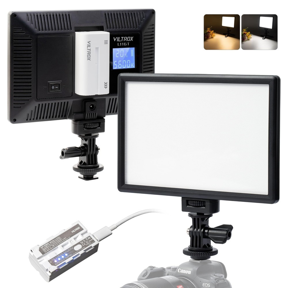 15W LED Video Light Panel, 3300K-5600K On Light, Super Thin Key Light Panel w...