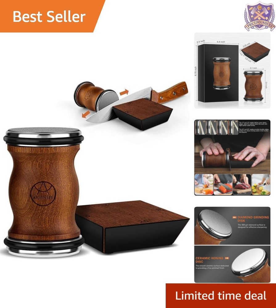 Knife Sharpener Kit Multi-Angle Diamond Ceramic 12-25° Edge Precision