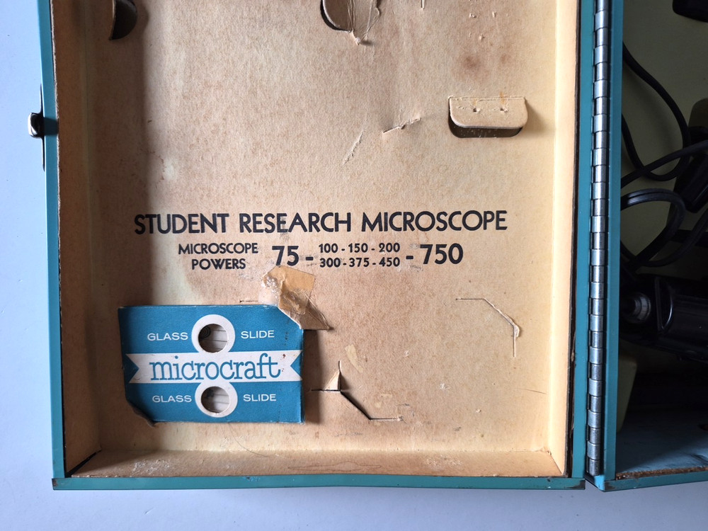 Vintage Porter Science Microcraft Student Research Series Microscope w/ Case