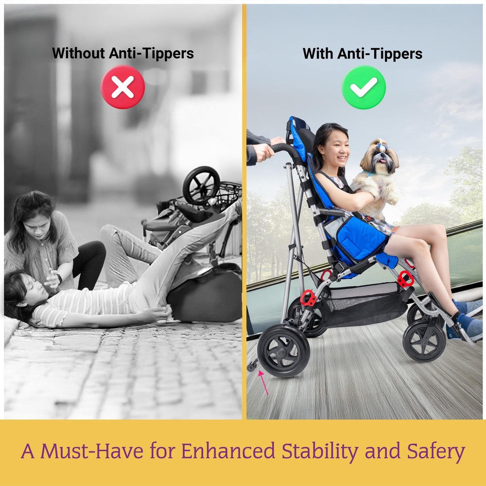 Circle Specialty Anti-Tippers for Strive Adaptive Special Needs Stroller –...
