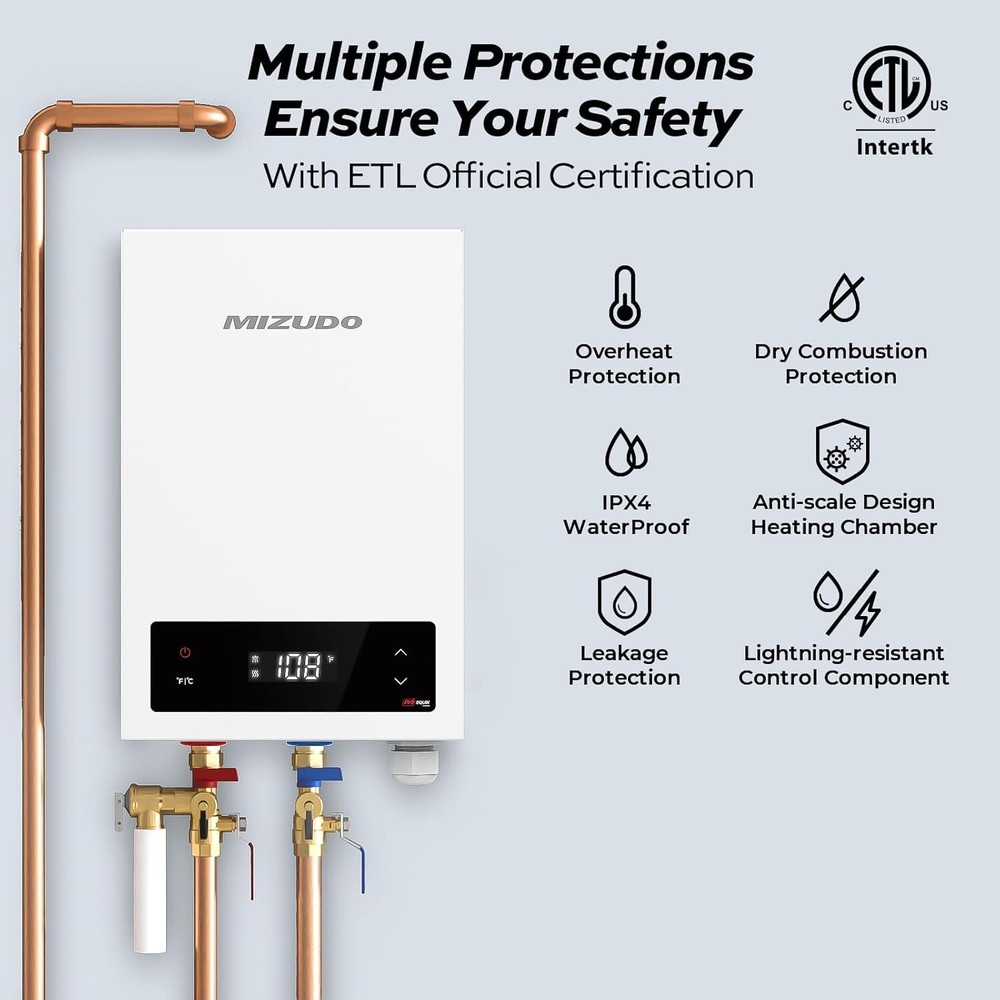 Used- 14KW 240V Tankless Water Heater Electric Instant on Demand for Whole House