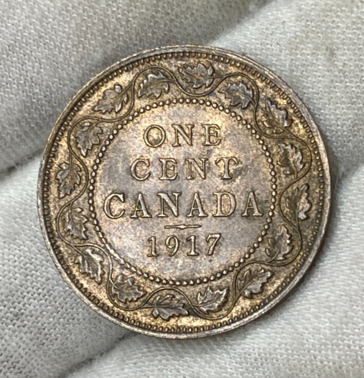 1917 Canada One Large Cent Coin High Grade
