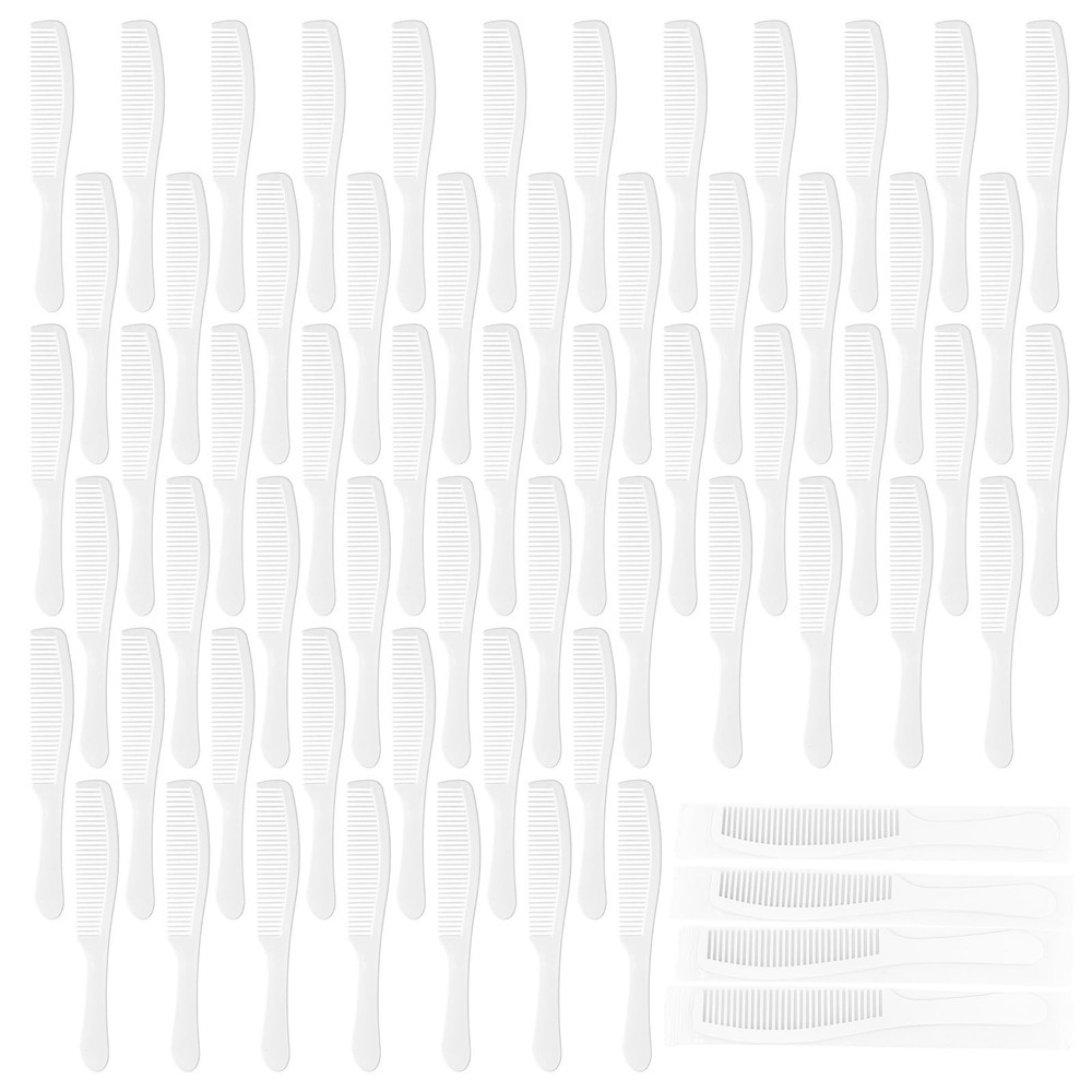 300 Pcs Disposable Combs in Bulk - Individually Wrapped Plastic Unbreakable L...