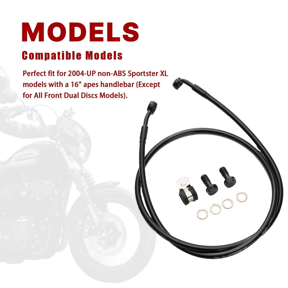 Handlebar 48.5" Front Single Disc Brake Line for Harley Softail 2018-up NO ABS
