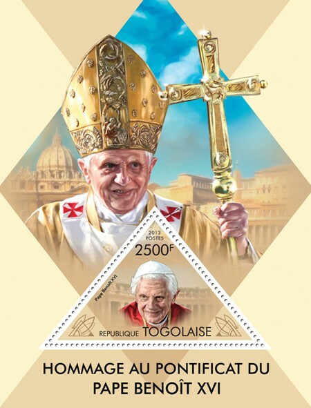 2013 TOGO MNH. POPE BENEDICT XVI  |  Michel Code: 5085 / Bl.835