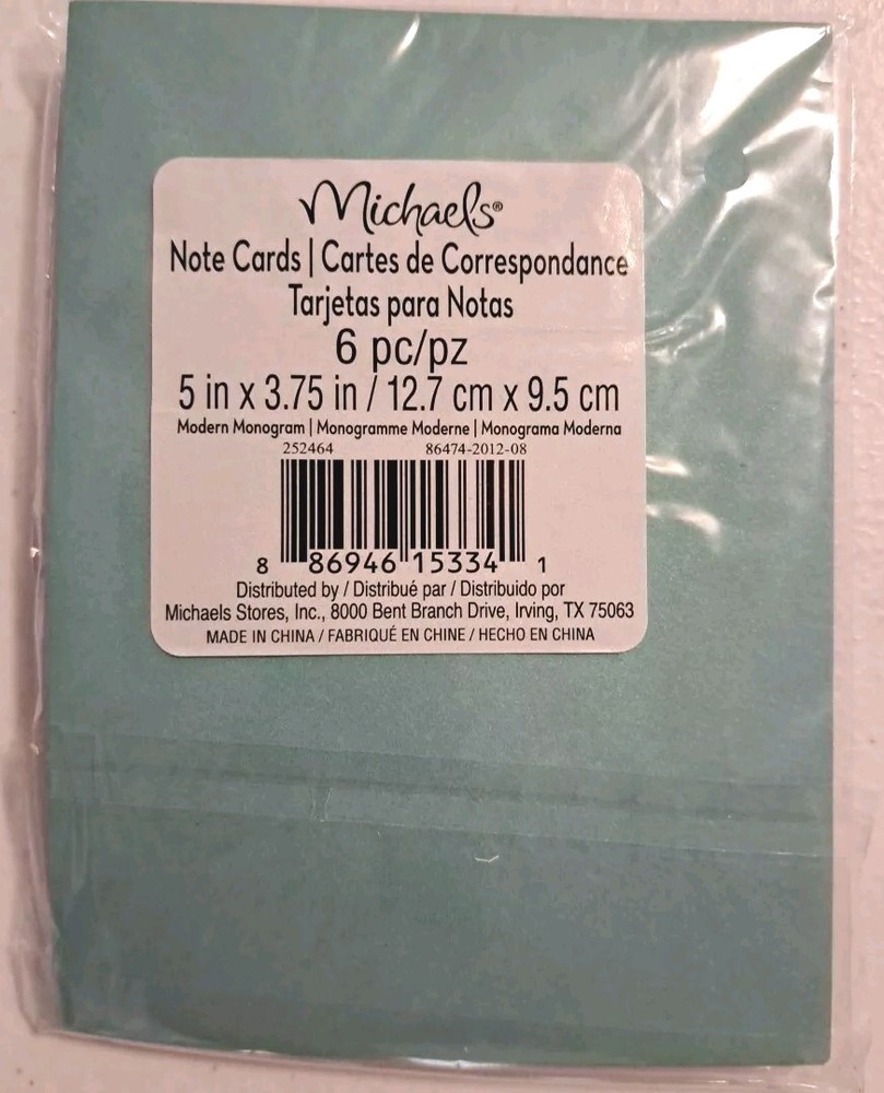 Blank Note Cards 💥D Monogrammed Pattern 6 Cards & Envelopes