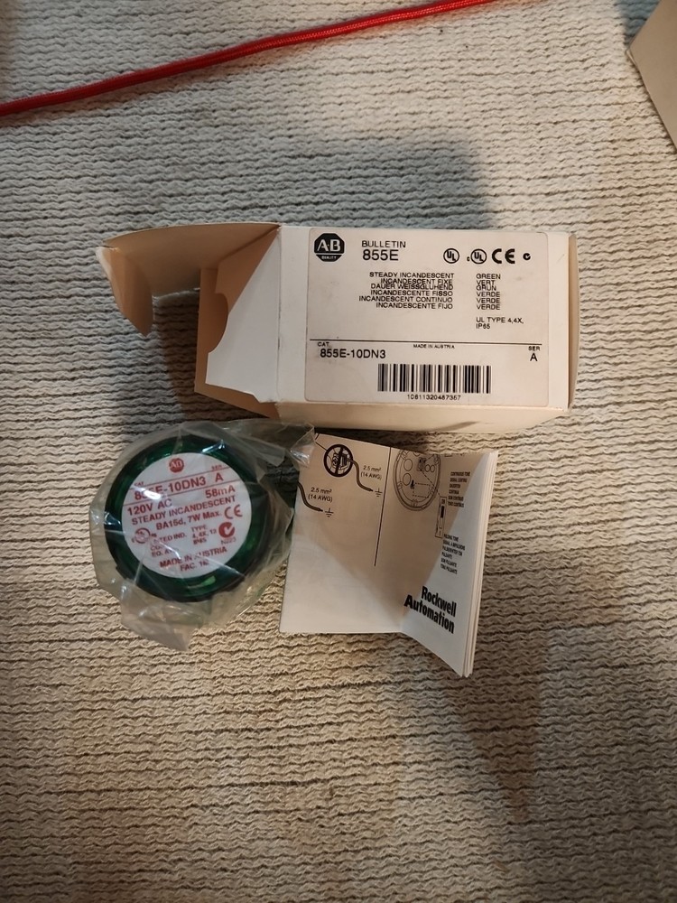 Allen-Bradley, 855E-10DN3, Stack Light Steady Incandescent, Green