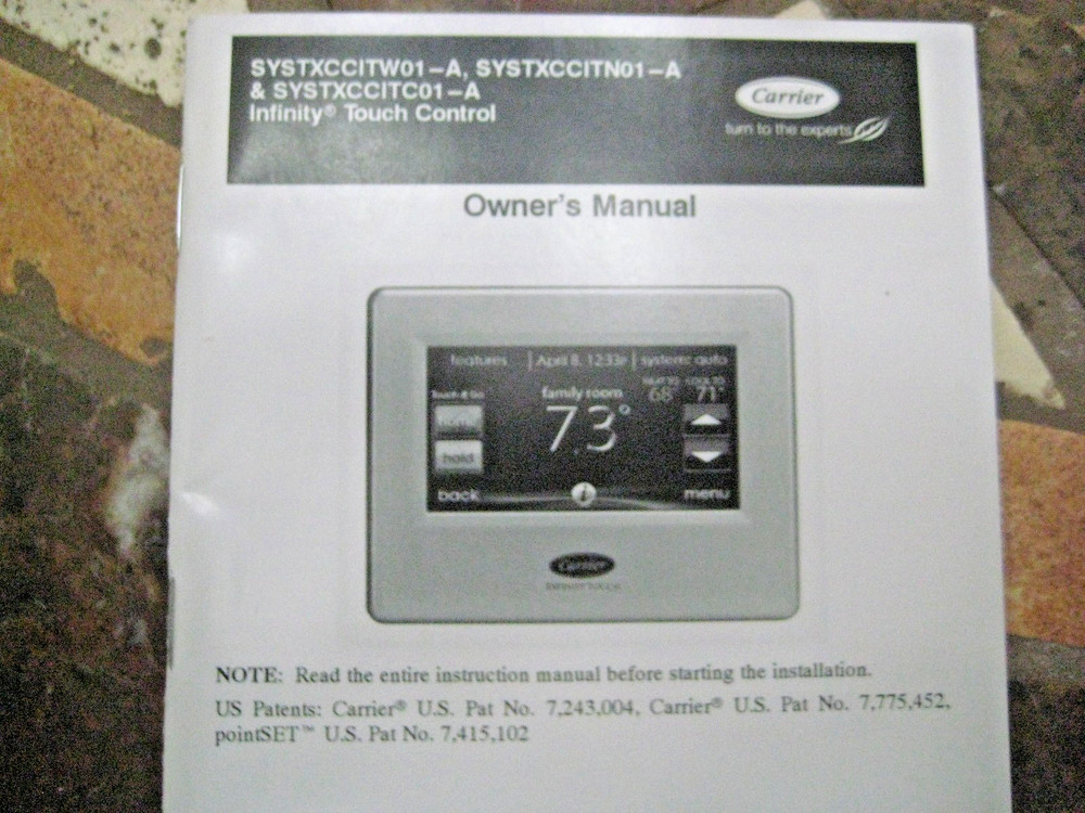 Carrier SYSTXCCITN01-A Version 10 Infinity Touch Programmable Thermostat NICE