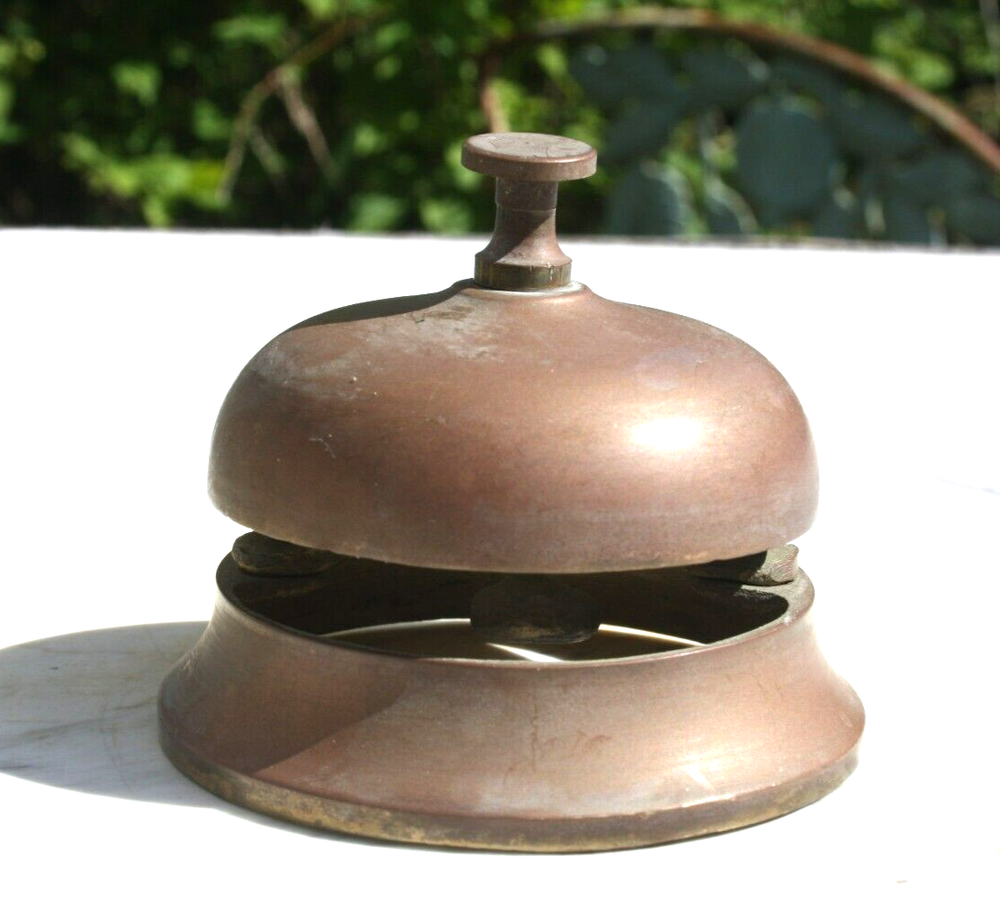 Antique Solid Brass Shop General Store Table Top Bell