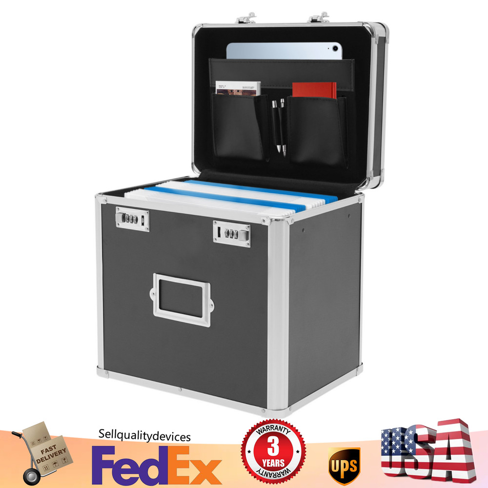 Fireproof Document File Organizer Box Storage Filing Cabinet Safe Portable Box