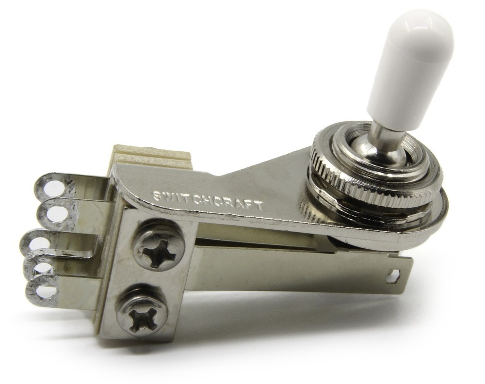 Switchcraft 3-way Toggle Switch - Right Angle "L-Type" w/ White Switchcraft Tip