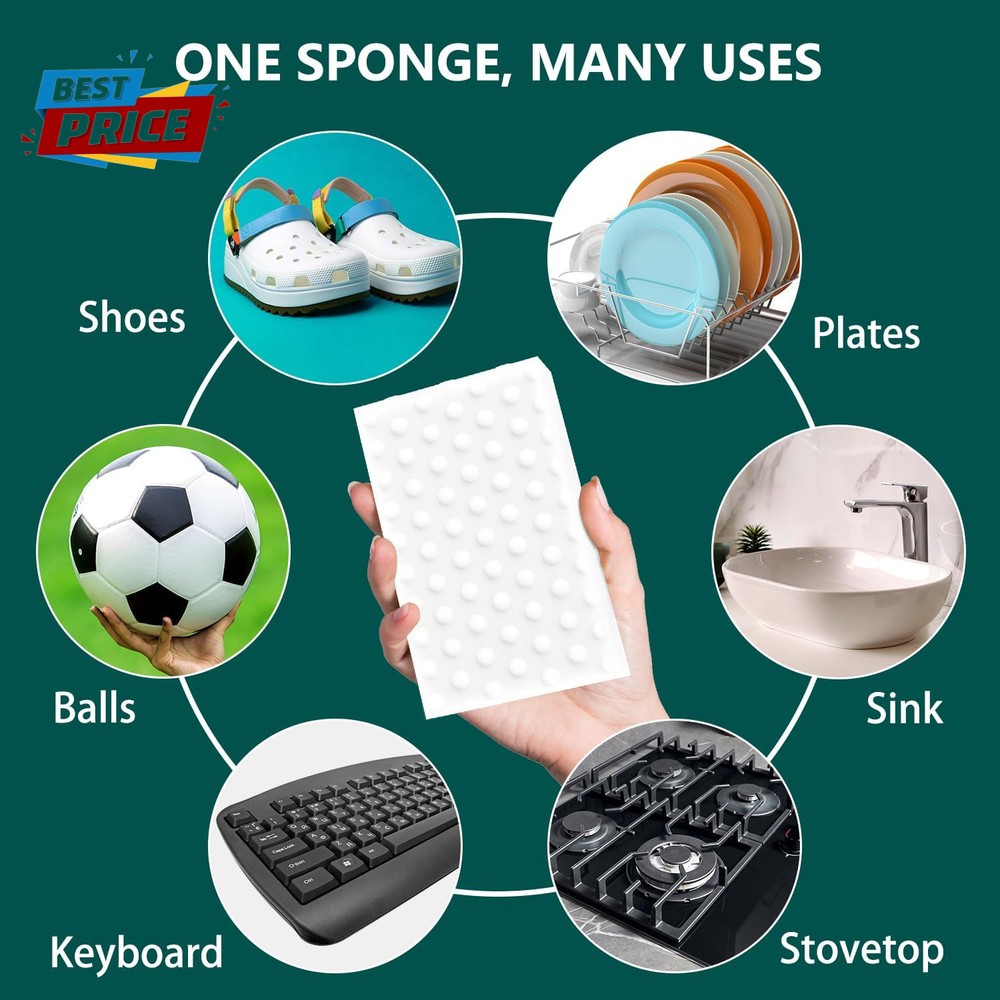 20 Pack Magic Sponges Erasers, 2X Density Long Lasting Melamine Sponge in Bulk,