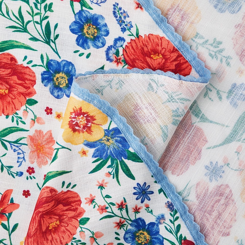 Flowering Frontier Fabric Tablecloth Multicolor 70" Round