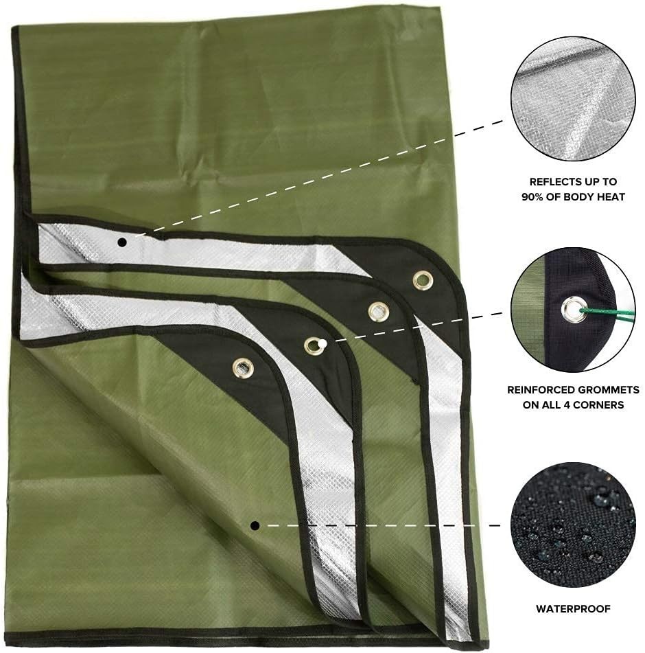 Reflective Survival Tarp - Waterproof, Windproof Blanket