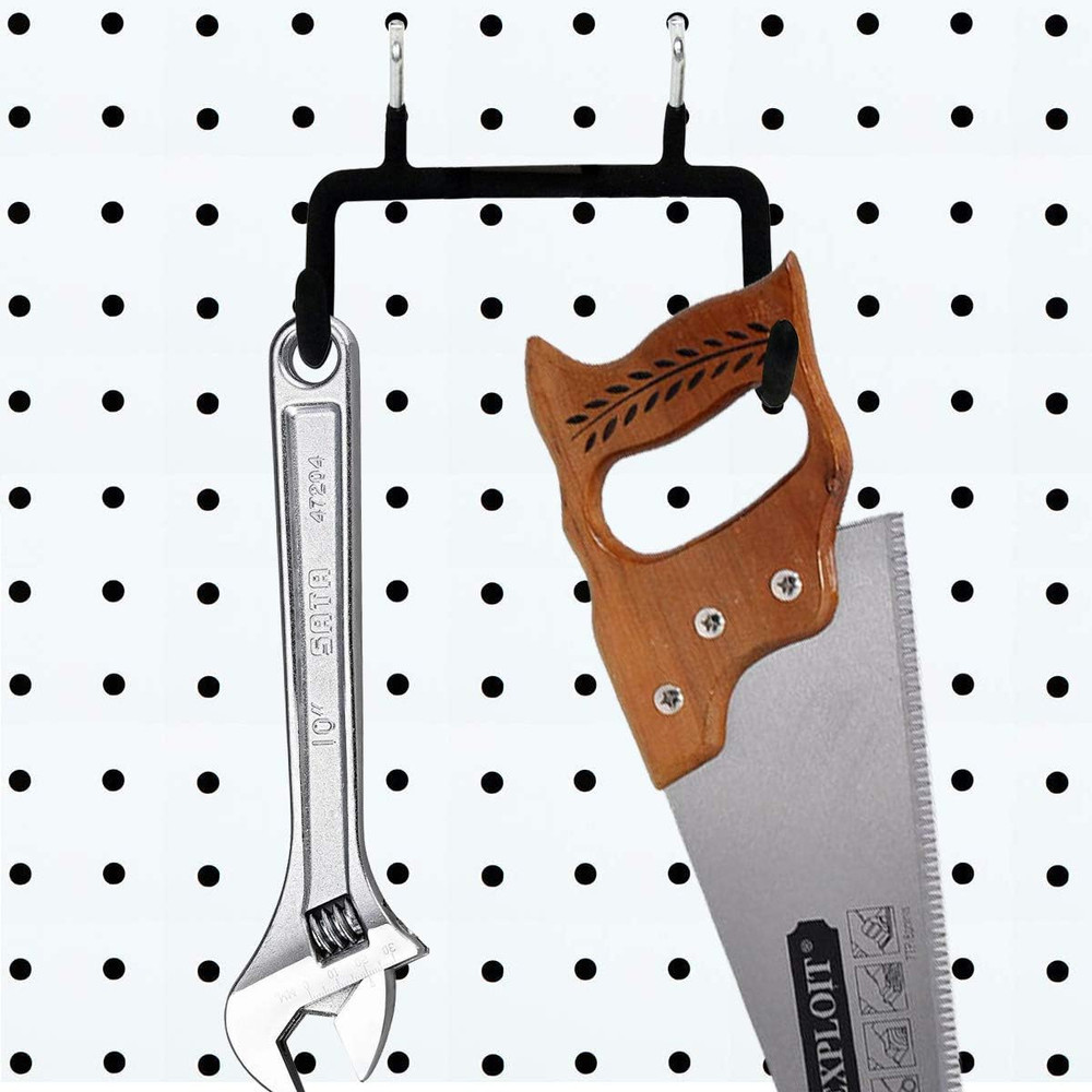 5PCS Pegboard Drill Holder with Double Hooks and Accessories Bag for Power Tools