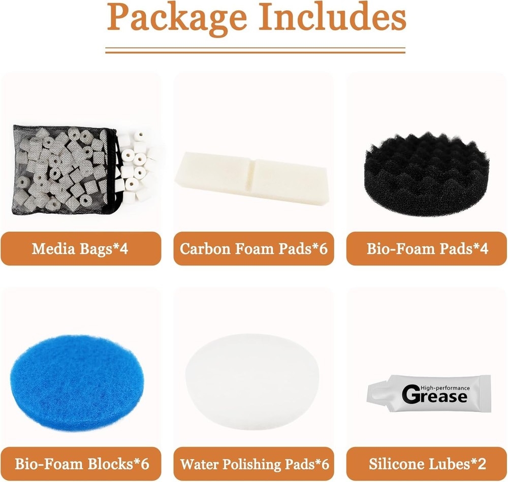 28 PCS Replacement Filter Media Kit Compatible with Fluval FX2/FX4/FX5/FX6 Aquar