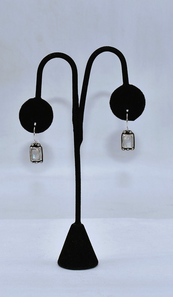 Rainbow Moonstone Sterling Silver Drop/Dangle Earrings by Ryan Schoolfield