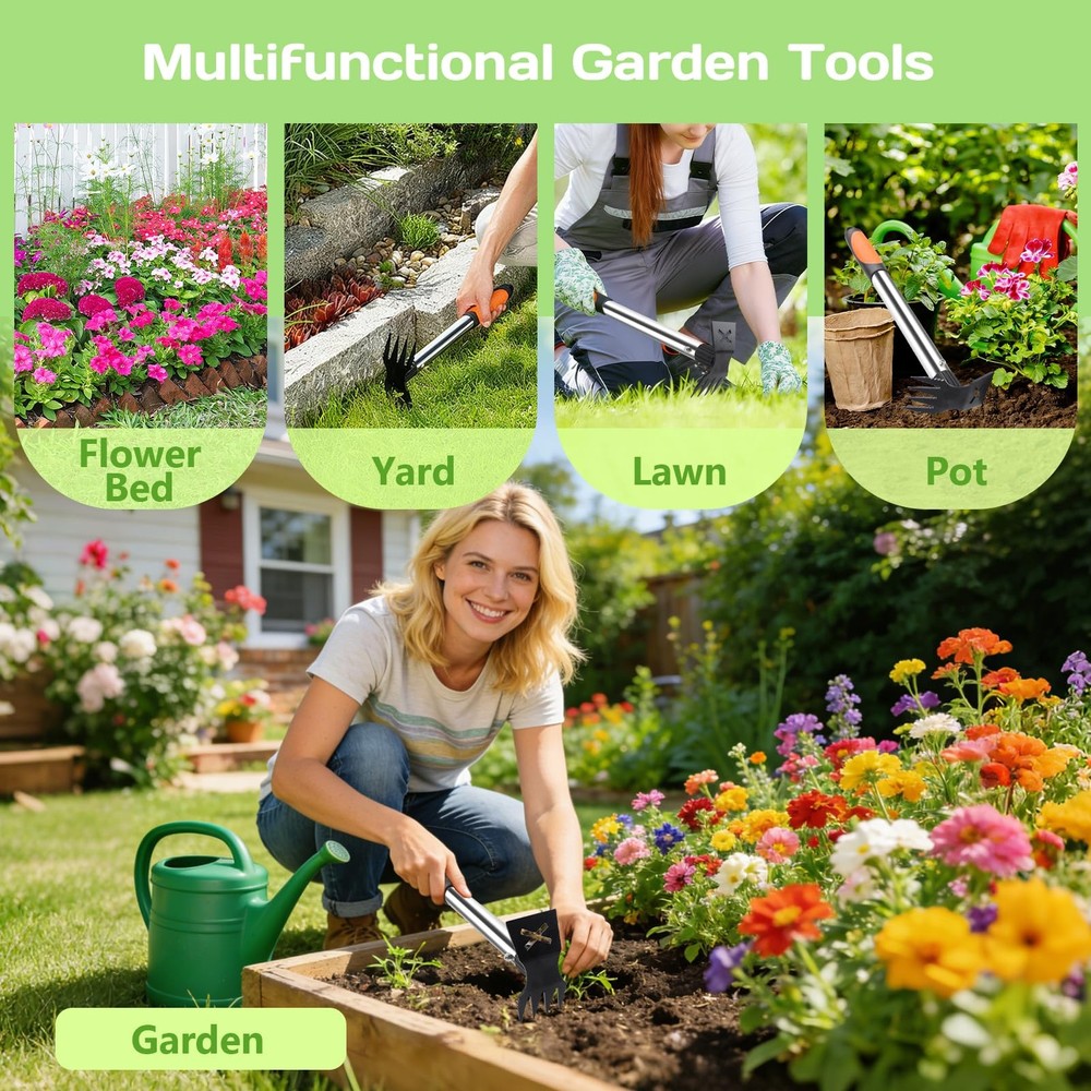 Upgraded 17" Weed Puller Tool, Portable Garden Weed Pulling Tool for Weeding ...