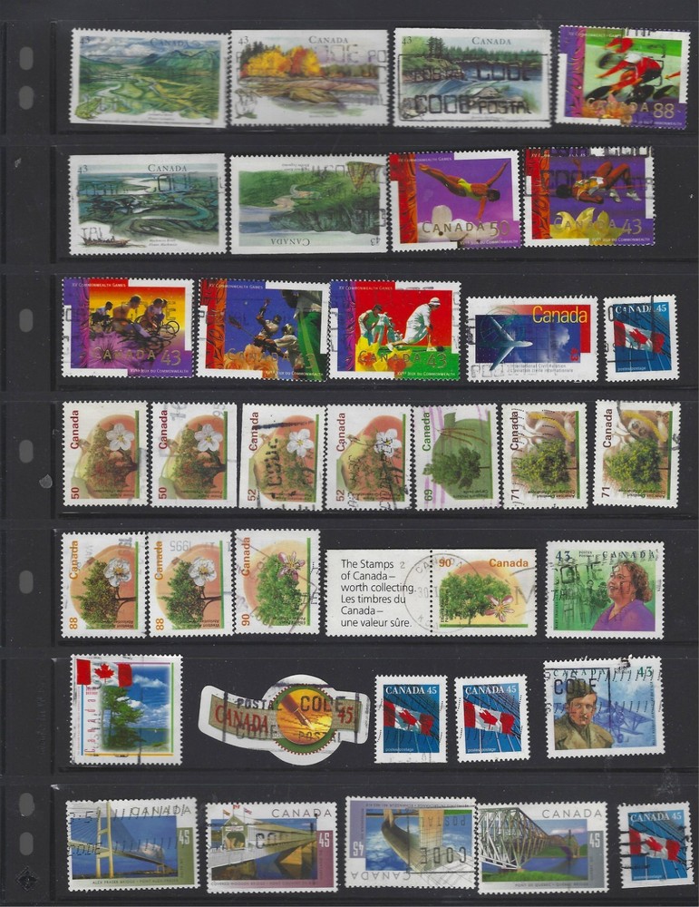 Canada 1994-1995 Used Collection 91 Different  Stamps, $52