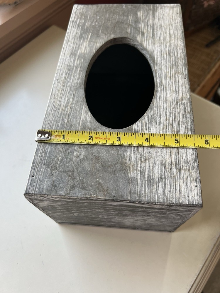 Rustic Textured Wooden Rectangular Tissue Box Holder